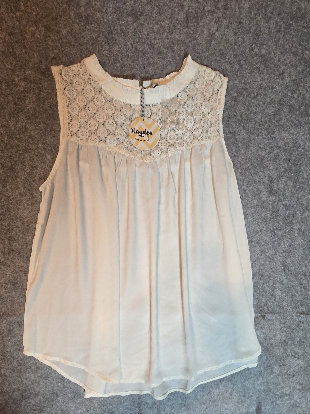 Hayden Cream Lace Yoke Sleeveless Camisole